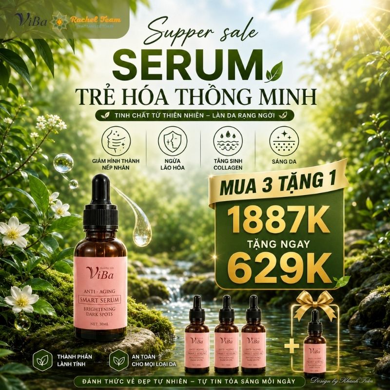 Combo Viba - Serum trẻ hóa thông minh (mua 3 tặng 1)