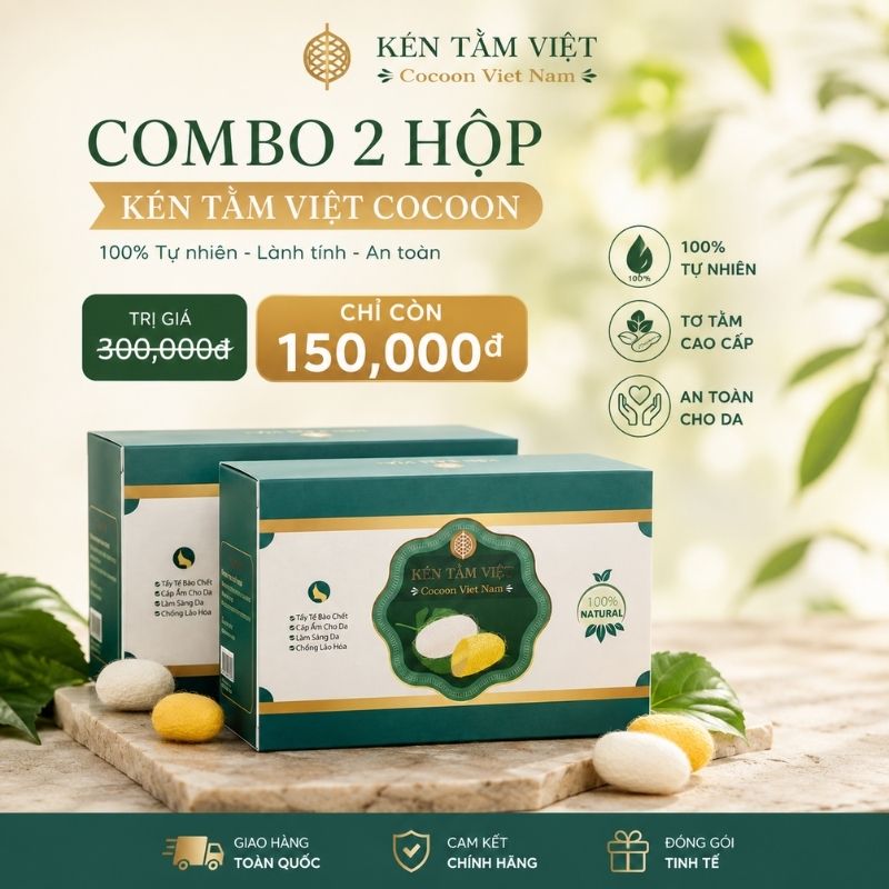 KÉN TẰM VIỆT - Combo 1 tặng 1 Kén tằm 100% thiên nhiên (60 kén x 2)