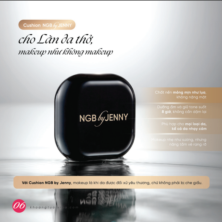 NGB BY JENNY - Phấn nền sáng mịn - Radiant Satin Cushion (13g full set/ nguyên bộ)