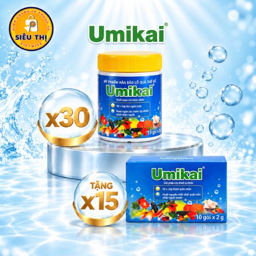 UMIKAI - Combo 30 hộp bột ngâm rửa rau củ quả thịt cá (100g) tặng 15 hộp 20g