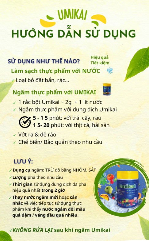 Bột rửa rau củ quả thịt cá Umikai